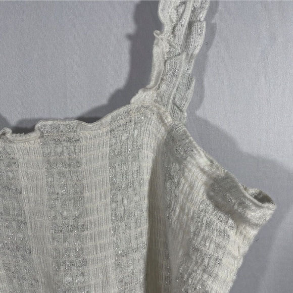 NWT‎ Isabella Rose [ Large ] Villa Smocked Cover-Up Dress in White/Silver - Picture 5 of 12